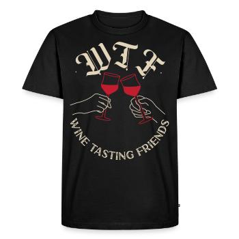 Dégustation de vin de sommelier - T-shirt Premium bio Homme - noir - Devant - Nico (187cm)