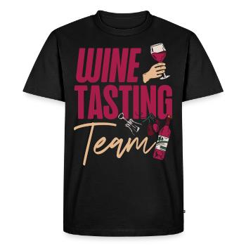 Dégustation de vin de sommelier - T-shirt Premium bio Homme - noir - Devant - Nico (187cm)