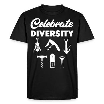 Dégustation de vin de sommelier - T-shirt Premium bio Homme - noir - Devant - Nico (187cm)