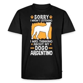 J’ai pensé à mon Dogo Argentino - T-shirt Premium bio Homme - noir - Devant - Nico (187cm)