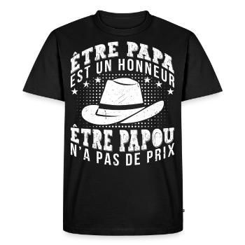 Être Papou N'a Pas De Sans Prix - T-shirt Premium bio Homme - noir - Devant - Nico (187cm)