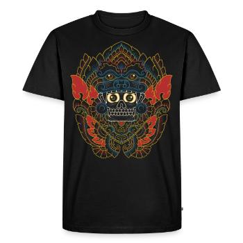 Ornement dragon aztèque Inca Inca - T-shirt Premium bio Homme - noir - Devant - Nico (187cm)