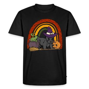 Cute Scottish Terrier Halloween Lover Kawaii - Men's Premium Organic T-Shirt - black - Front - Nico (187cm)