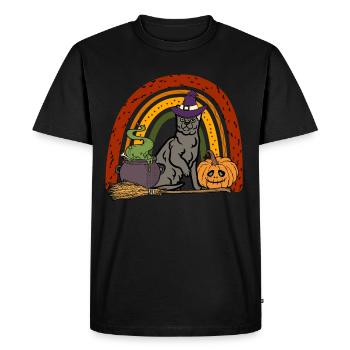 Cute Korat Halloween Cat - Men's Premium Organic T-Shirt - black - Front - Nico (187cm)