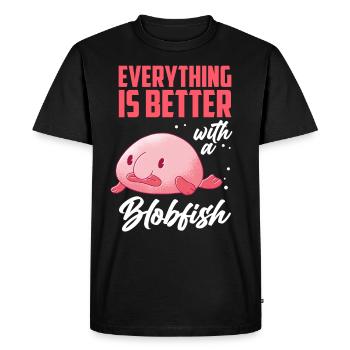 Blobfish everything is better funny blobfish - Men's Premium Organic T-Shirt - black - Front - Nico (187cm)