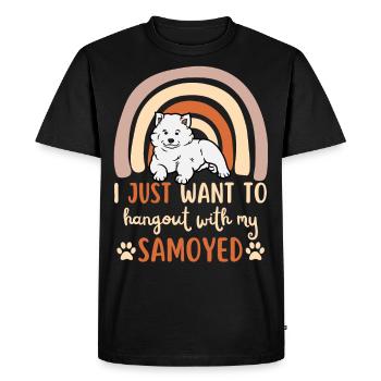 Sweet Samoyed puppy lover kawaii - Men's Premium Organic T-Shirt - black - Front - Nico (187cm)