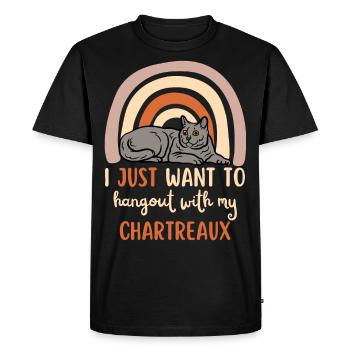 Cute Carthusian cat - Men's Premium Organic T-Shirt - black - Front - Nico (187cm)