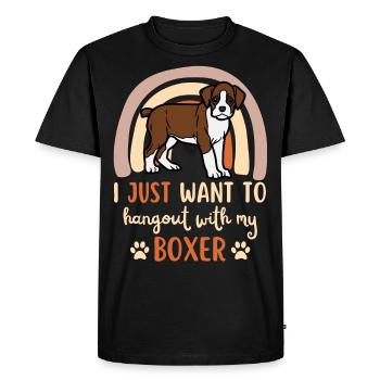 doux boxer allemand chiot kawaii - T-shirt Premium bio Homme - noir - Devant - Nico (187cm)