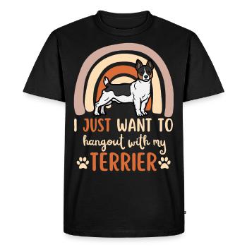 Mignon Teddy Roosevelt Terrier Puppy Kawaii - T-shirt Premium bio Homme - noir - Devant - Nico (187cm)