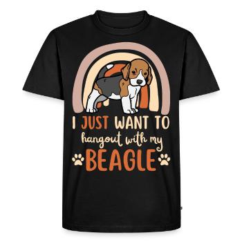 Beagle chiot chien mignon beagle kawaii - T-shirt Premium bio Homme - noir - Devant - Nico (187cm)