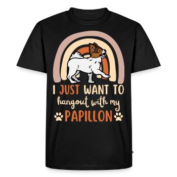 Mignon Papillon Chien Kawaii - T-shirt Premium bio Homme - noir - Devant - Nico (187cm)