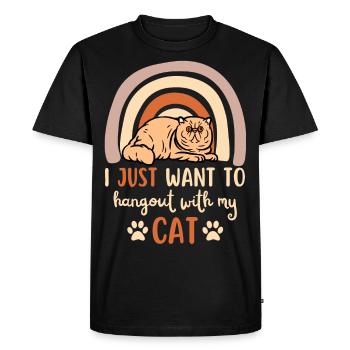 Mignon exotique Shorthair Cat Lovers Kawaii - T-shirt Premium bio Homme - noir - Devant - Nico (187cm)