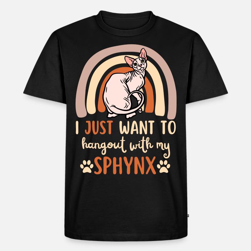 Süße Sphynx Katze - Männer Premium Bio T-Shirt - Schwarz