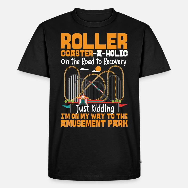 Roller Coaster Roller - Männer Premium Bio T-Shirt - Schwarz