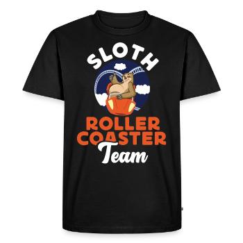 Roller Coaster Sloth Sloth Roller - Men's Premium Organic T-Shirt - black - Front - Nico (187cm)