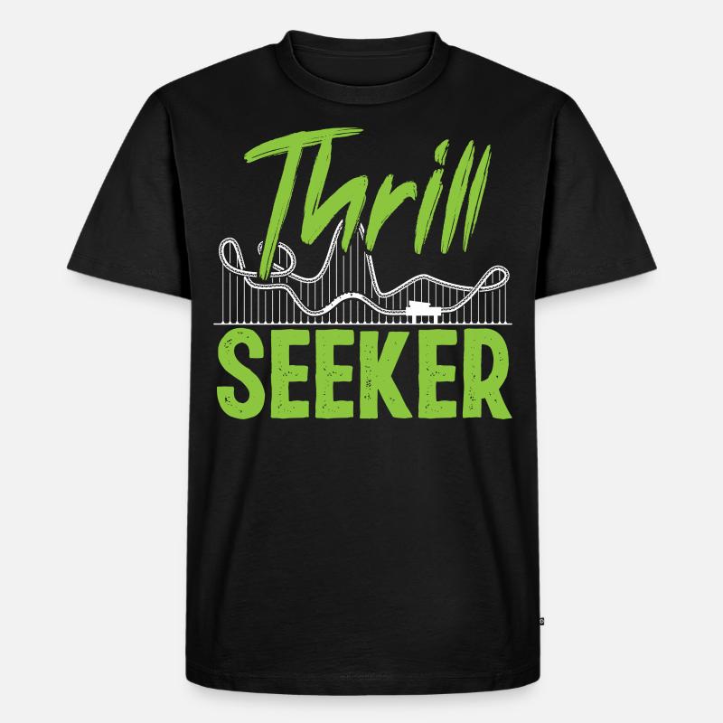 Roller Coaster Thrill Seeker - Männer Premium Bio T-Shirt - Schwarz