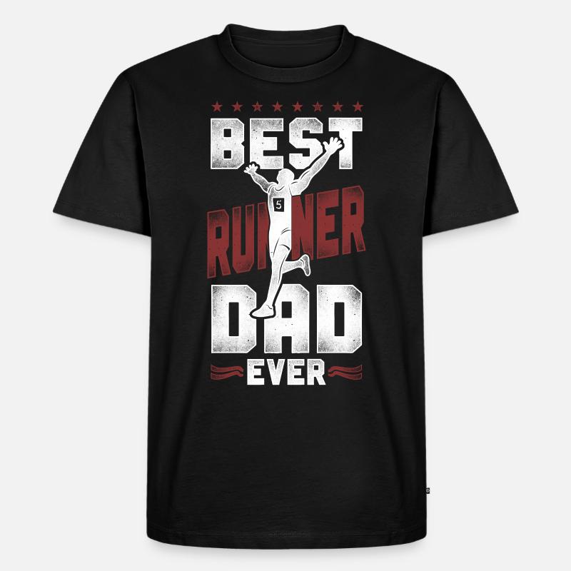 Running Runner Half Marathon Dad - Männer Premium Bio T-Shirt - Schwarz