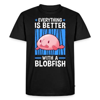 Everything is better with blobfish blobfish - Men's Premium Organic T-Shirt - black - Front - Nico (187cm)