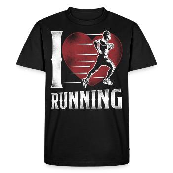 Running Runner Half Marathon Heart - Men's Premium Organic T-Shirt - black - Front - Nico (187cm)