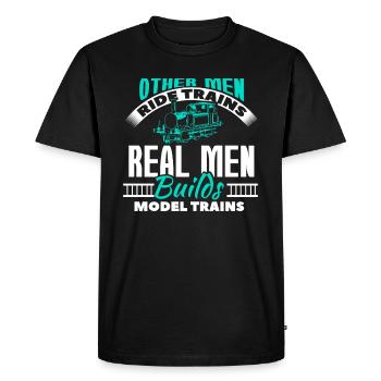 Proper Men Model Trains Model Making Gift - T-shirt Premium bio Homme - noir - Devant - Nico (187cm)