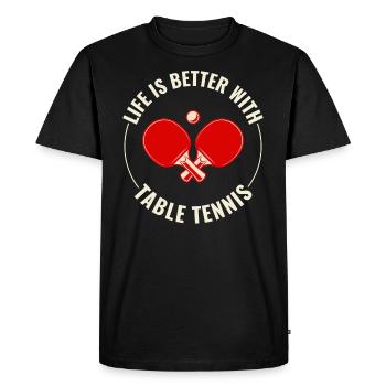 Ping Pong Master Entraîneur de Tennis de Table Paddle Player - T-shirt Premium bio Homme - noir - Devant - Nico (187cm)