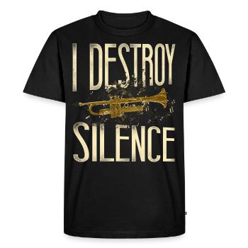 Trompettiste Vintage I Destroy - T-shirt Premium bio Homme - noir - Devant - Nico (187cm)
