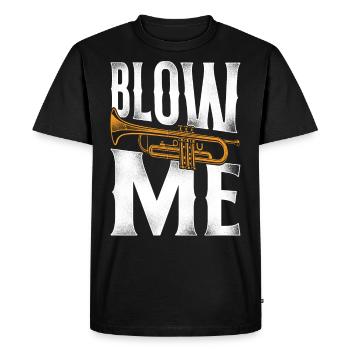 Trumpet Player Vintage Blow Me - Men's Premium Organic T-Shirt - black - Front - Nico (187cm)