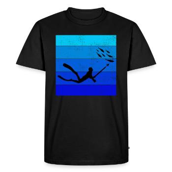 Pêche sous-marine Pêche sous-marine Pêche au harpon - T-shirt Premium bio Homme - noir - Devant - Nico (187cm)