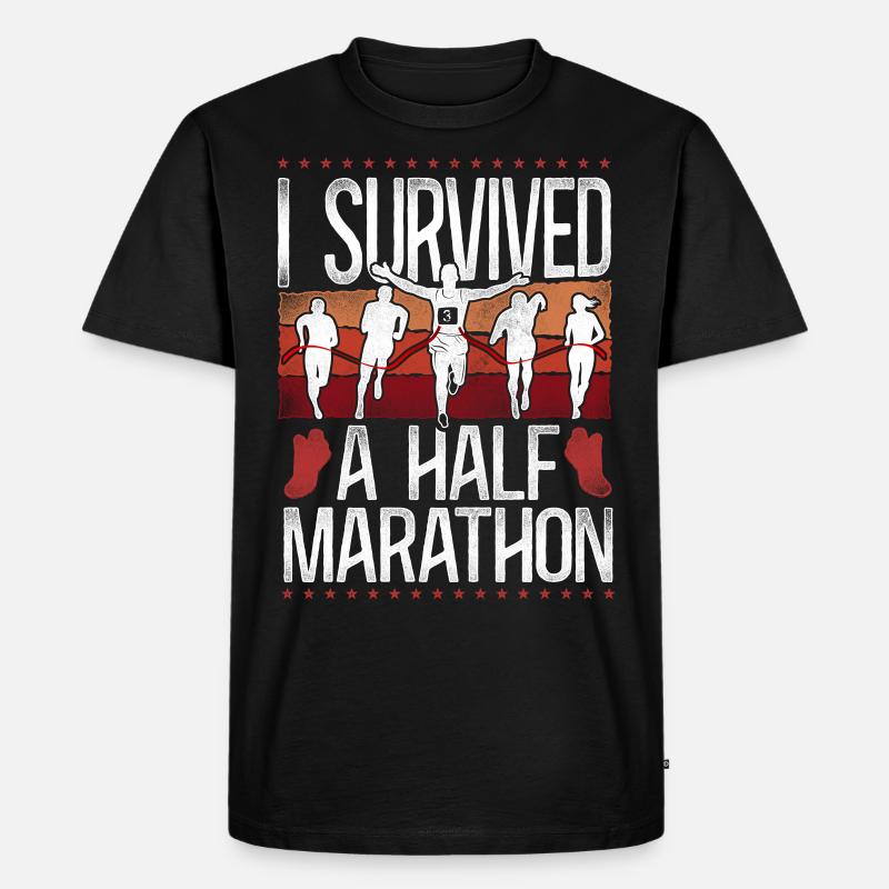 Running Runner Half Marathon - Männer Premium Bio T-Shirt - Schwarz