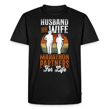 Running Runner Half Marathon - Men's Premium Organic T-Shirt - black - Front - Nico (187cm)
