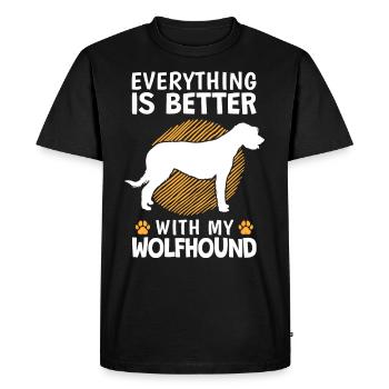 Everything better with Irish Wolfhound Wolfhound - Men's Premium Organic T-Shirt - black - Front - Nico (187cm)