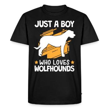 Boy the Irish Wolfhound loves Wolfhound - Men's Premium Organic T-Shirt - black - Front - Nico (187cm)