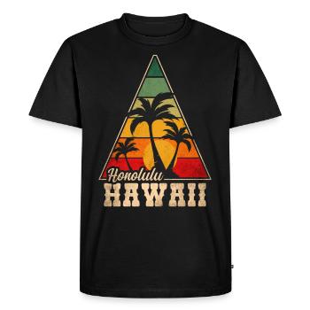 Hawaï Honolulu - T-shirt Premium bio Homme - noir - Devant - Nico (187cm)
