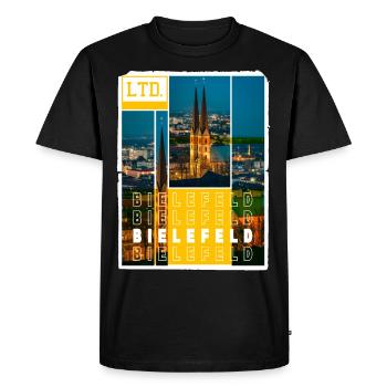 Bielefeld Germany City Skyline Home Love - Men's Premium Organic T-Shirt - black - Front - Nico (187cm)