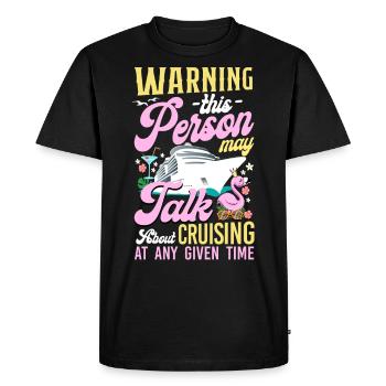 Avertissement de fille de vacances de bateau de croisière - T-shirt Premium bio Homme - noir - Devant - Nico (187cm)