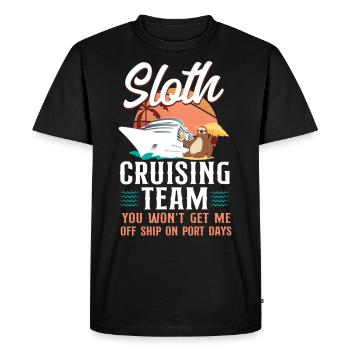 Cruise Ship Vacation Sloth Sloth - Men's Premium Organic T-Shirt - black - Front - Nico (187cm)