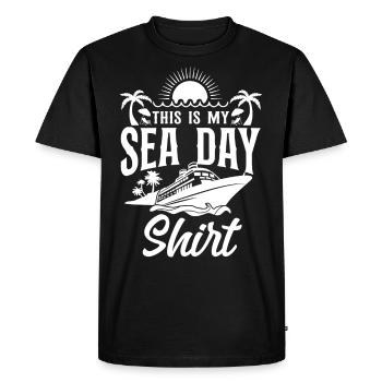 Vacances en bateau de croisière C’est mon - T-shirt Premium bio Homme - noir - Devant - Nico (187cm)