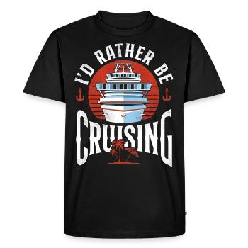Vacances en bateau de croisière que je préférerais être - T-shirt Premium bio Homme - noir - Devant - Nico (187cm)