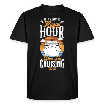 Croisière Vacances Vintage C’est - T-shirt Premium bio Homme - noir - Devant - Nico (187cm)