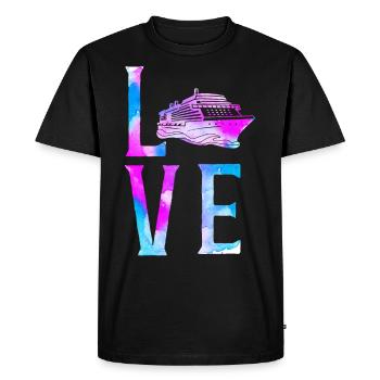 Cruise Ship Vacation Watercolor - Men's Premium Organic T-Shirt - black - Front - Nico (187cm)