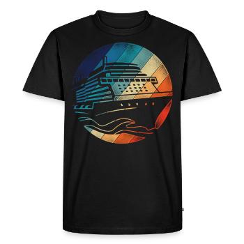 Cruise Ship Vacation Retro Vintage - Men's Premium Organic T-Shirt - black - Front - Nico (187cm)