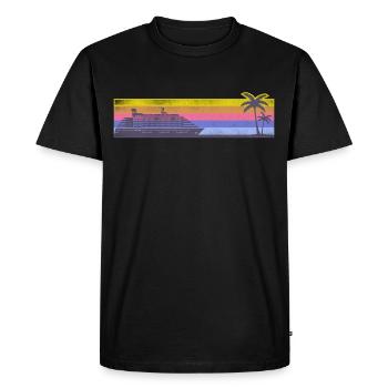Croisière Vacances Rétro Vintage - T-shirt Premium bio Homme - noir - Devant - Nico (187cm)