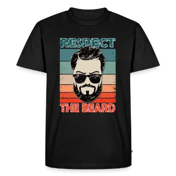 3 jours de | de barbe | de hanche Barbe à lèvre supérieure | Bûcheron - T-shirt Premium bio Homme - noir - Devant - Nico (187cm)