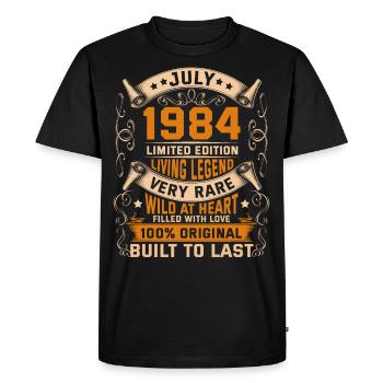Birthday Legends 100% Original July 1984 - Men's Premium Organic T-Shirt - black - Front - Nico (187cm)