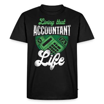 Comptable Teneur de livres Comptabilité - T-shirt Premium bio Homme - noir - Devant - Nico (187cm)
