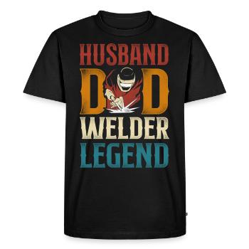 Welder Welding Dad Father Vintage - Men's Premium Organic T-Shirt - black - Front - Nico (187cm)