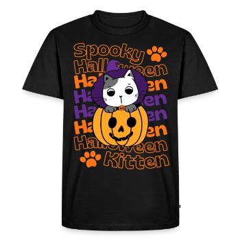 Halloween cat for Halloween lovers - Men's Premium Organic T-Shirt - black - Front - Nico (187cm)