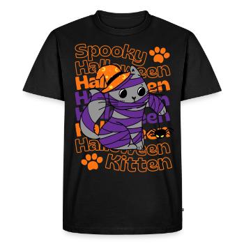 Halloween cat for Halloween lovers - Men's Premium Organic T-Shirt - black - Front - Nico (187cm)