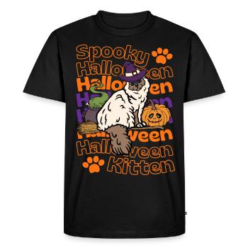 Chat d’Halloween en Birmanie. Chat d’Halloween effrayant - T-shirt Premium bio Homme - noir - Devant - Nico (187cm)