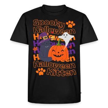 Halloween cat for Halloween lovers - Men's Premium Organic T-Shirt - black - Front - Nico (187cm)